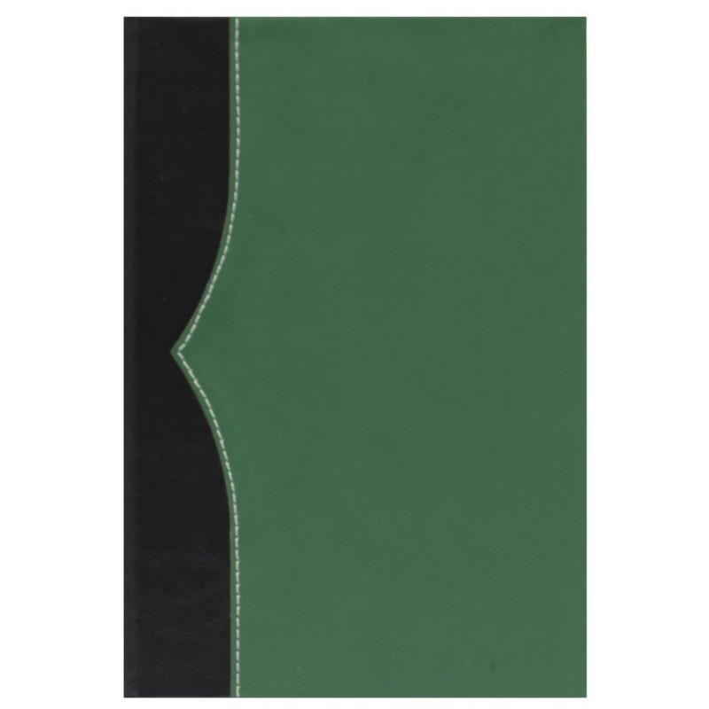 Ежедневник А5 136 листов недатированный твердая обложка Черный зеленый искусственная кожа 136-1217