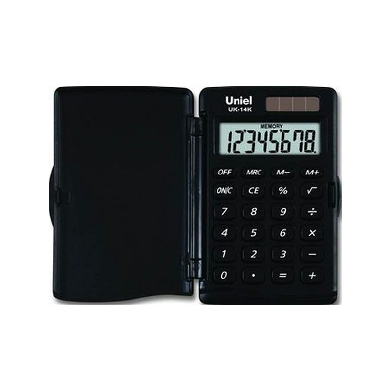 Калькулятор карманный 8 разряд. Двойное питание черный UK-10K (уни)