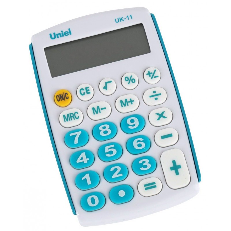 Калькулятор карманный 8 разряд. белый бирюза UK-11B (уни)