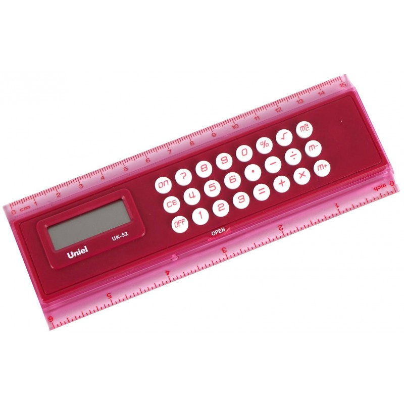 Калькулятор линейка 8 разряд. красный UK-52R