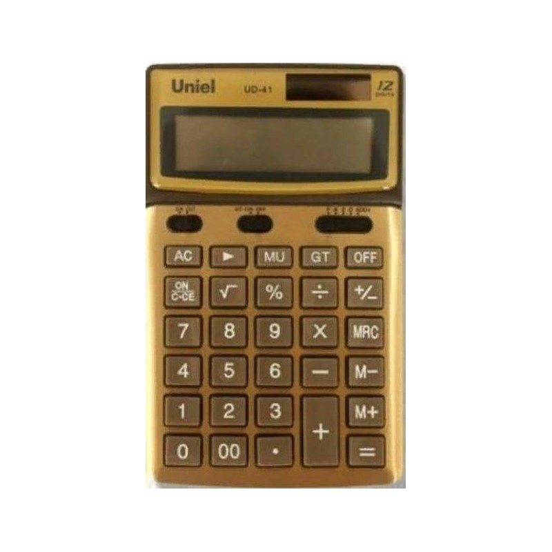Калькулятор настольный 12 разрядный Двойное питание золотой UD-41GD