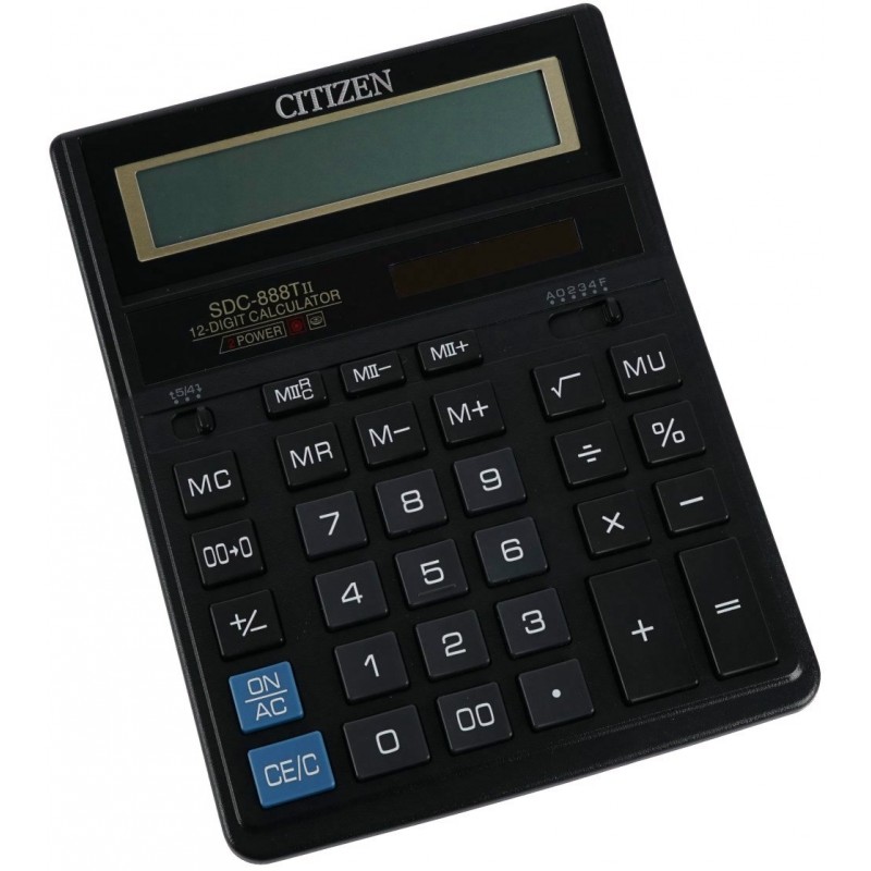Калькулятор настольный 12 разрядный Двойное питание черный наценка SDC-888TII