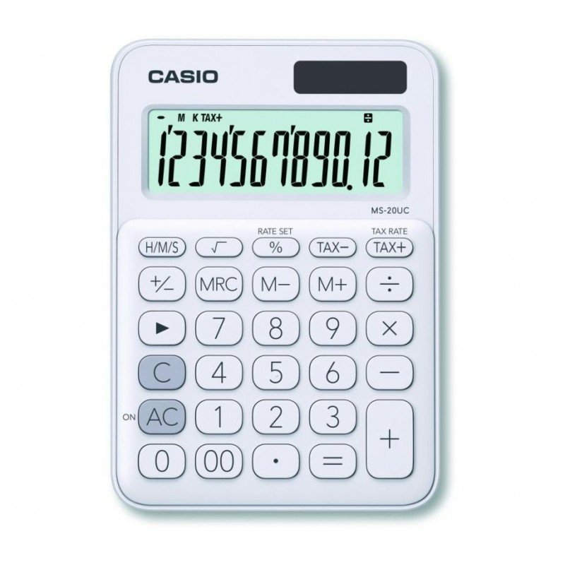 Калькулятор настольный 12 разрядный белый MS-20UC-WE-S-EC