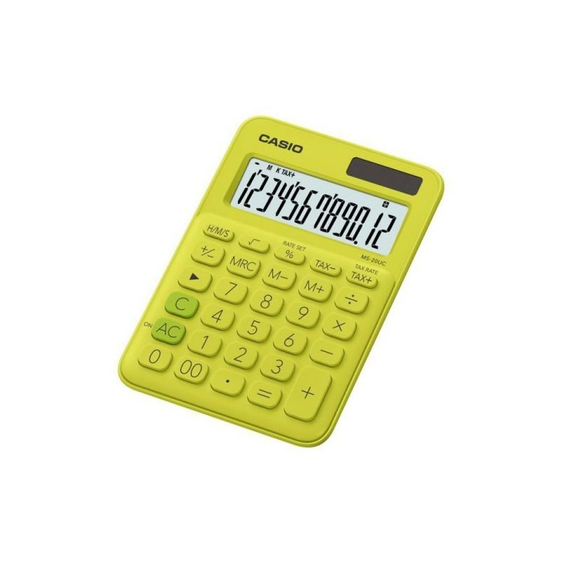 Калькулятор настольный 12 разрядный желтый зеленый MS-20UC-YG-S-EC