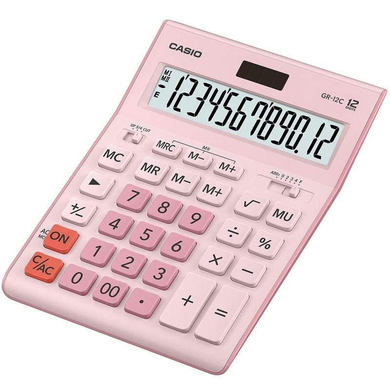 Калькулятор настольный 12 разрядный розовый GR-12C-PK