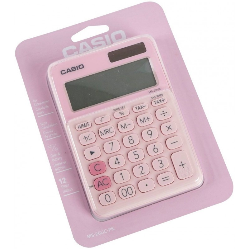 Калькулятор настольный 12 разрядный розовый MS-20UC-PK-S-UC