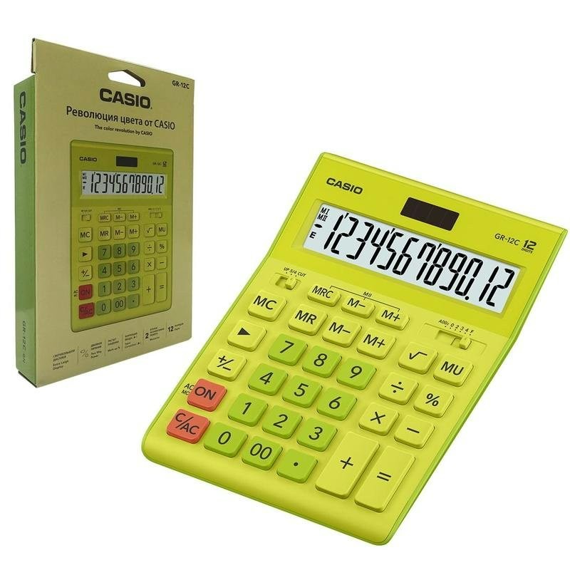 Калькулятор настольный 12 разрядный салатовый GR-12C-GN (уни)