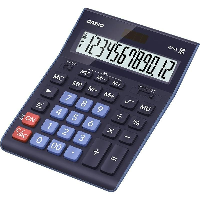 Калькулятор настольный 12 разрядный темно-синий GR-12BU (уни)