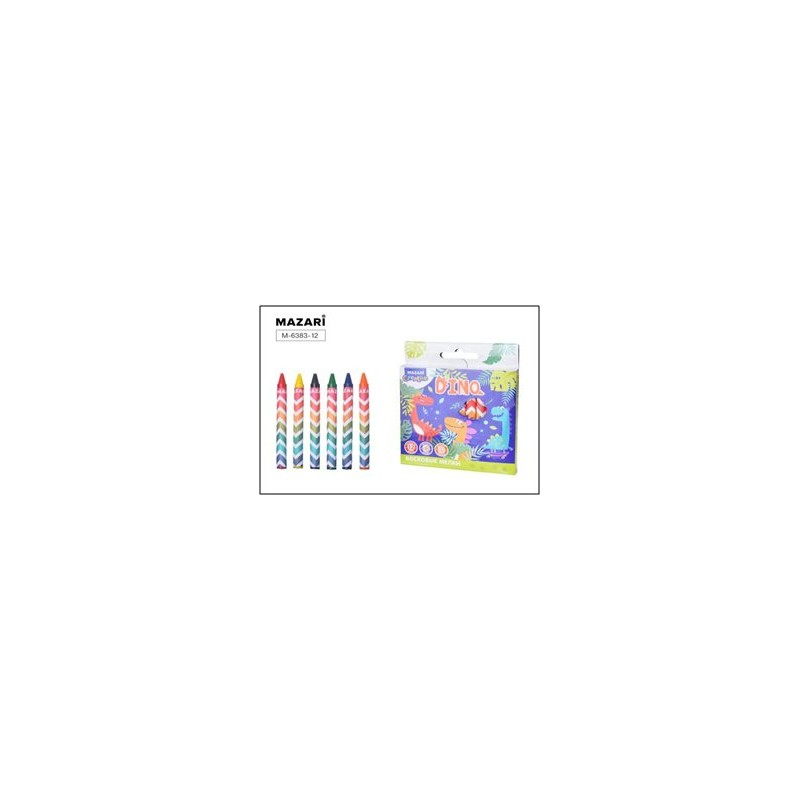 Карандаши восковые 12 цветов Dino карт уп М-6383-12
