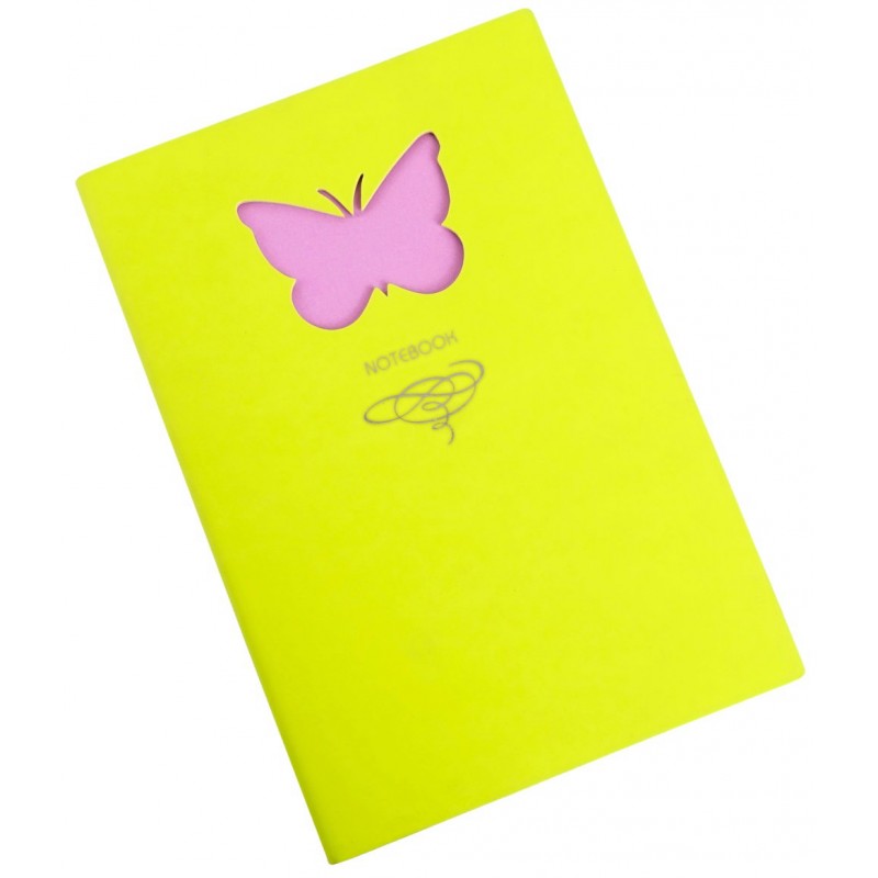 Книга для записей А5 80 листов интегральная обложка Butterfly. Салатовый кожзаменитель КЗБФЛ5802932