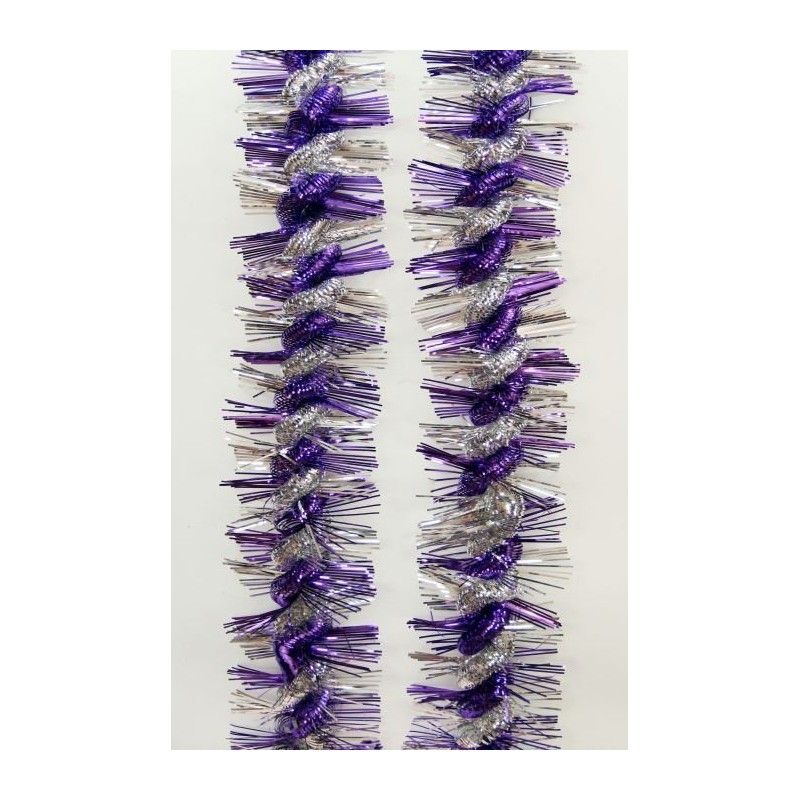 Мишура новогодняя Фиолетовая с серебром 75746