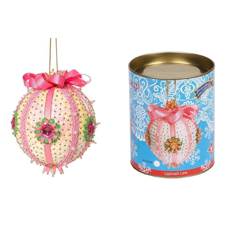 Набор для творчества Новогод.шар из пайеток Нежность розовый ШП-06 (уни)