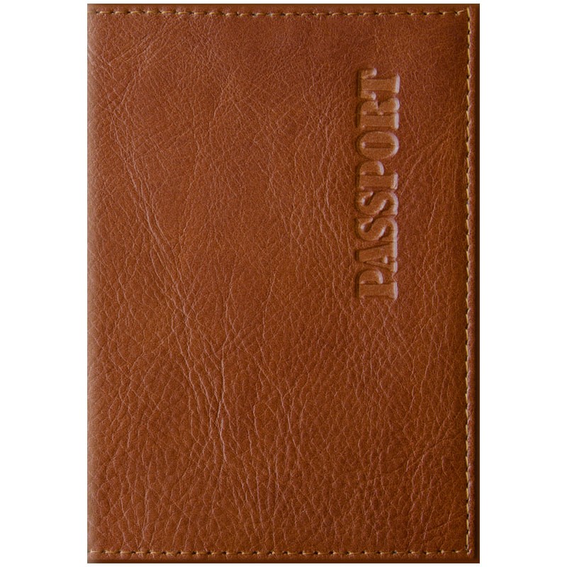 Обложки для документов, для паспорта натур.кожа Элегант светло-коричневая 254223 (уни)