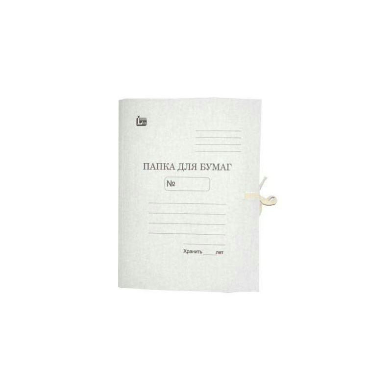 Папка для бумаг с завязками 250гр. белая 51424 (уни)