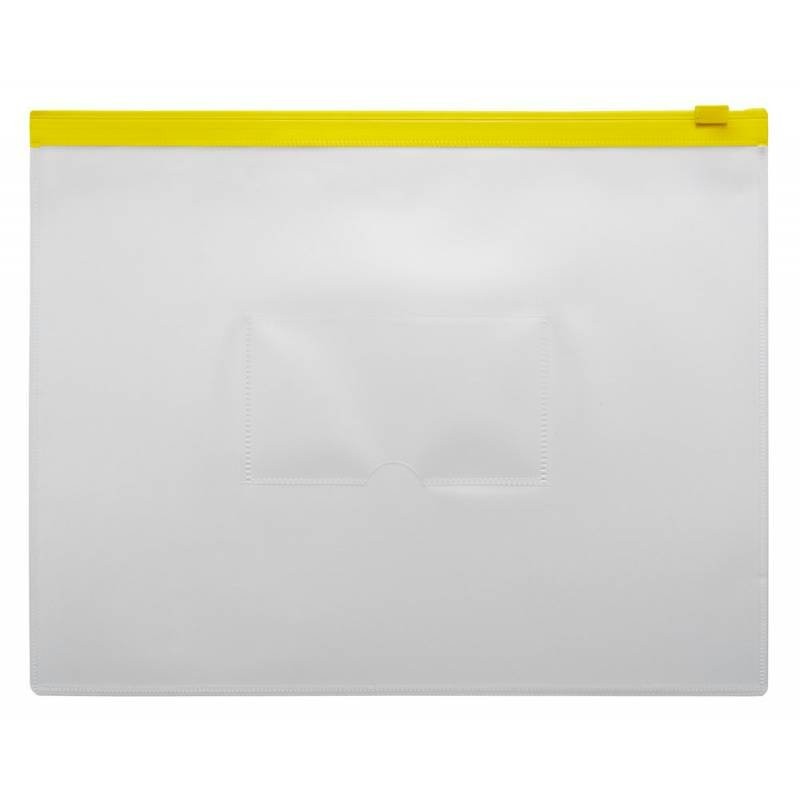 Папка на молнии Zip А5 пл.0,15мм с карманом желтая молн. BPM5AYEL