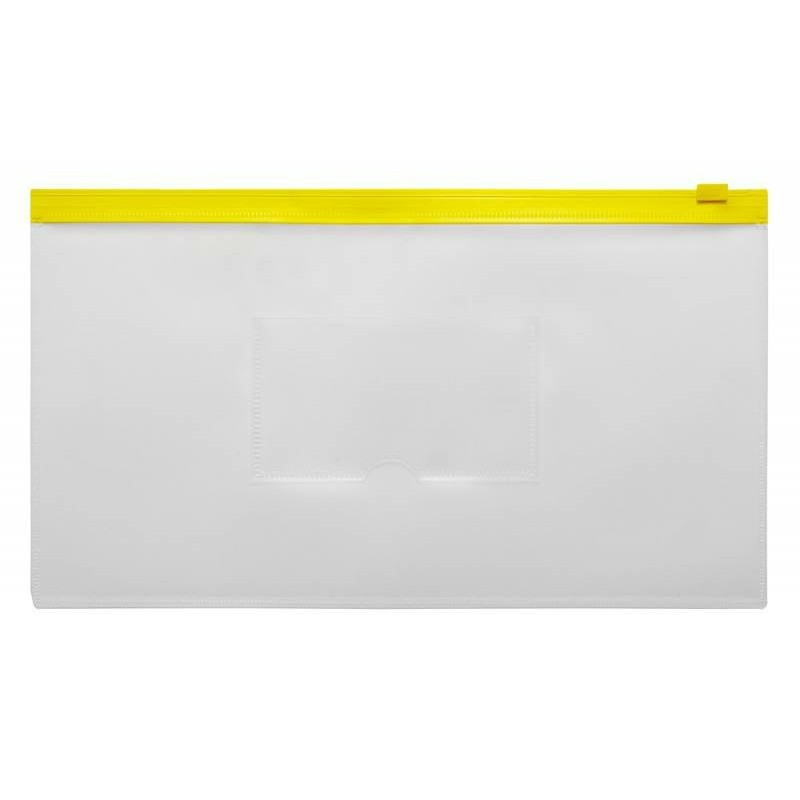 Папка на молнии Zip А6 пл.0,15мм с карманом Travel желтая молн. BPM6AYEL