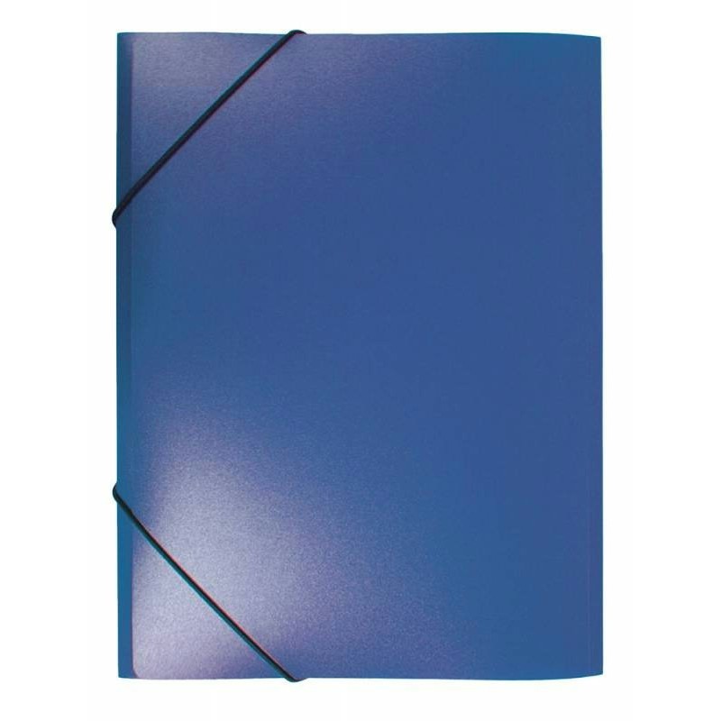 Папка на резинке пластик 0,4мм торец 15мм синяя PR04BLU (уни)
