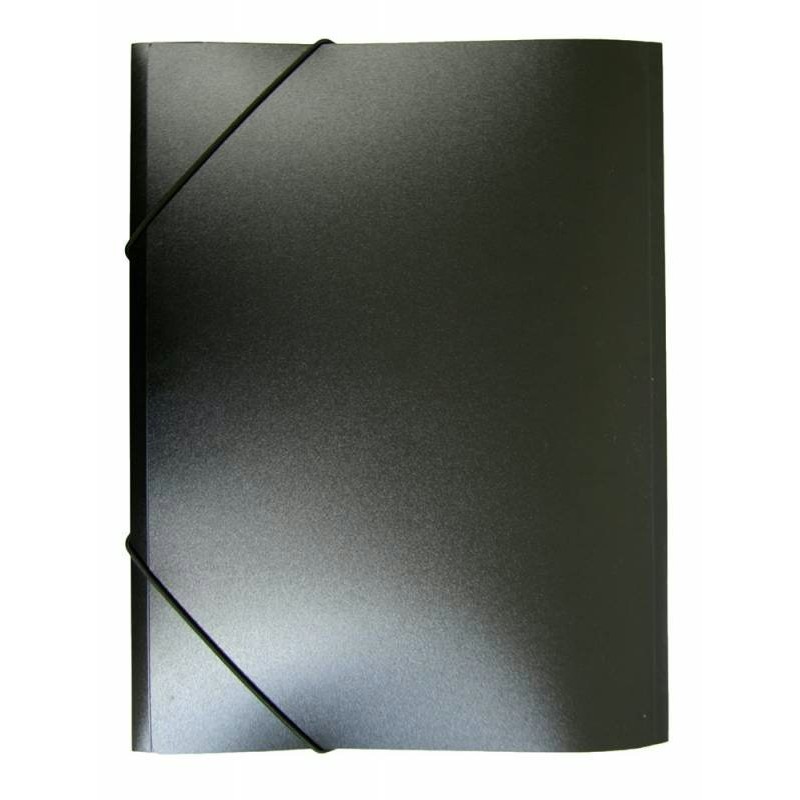 Папка на резинке пластик 0,4мм торец 15мм черная PR04BLCK (уни)