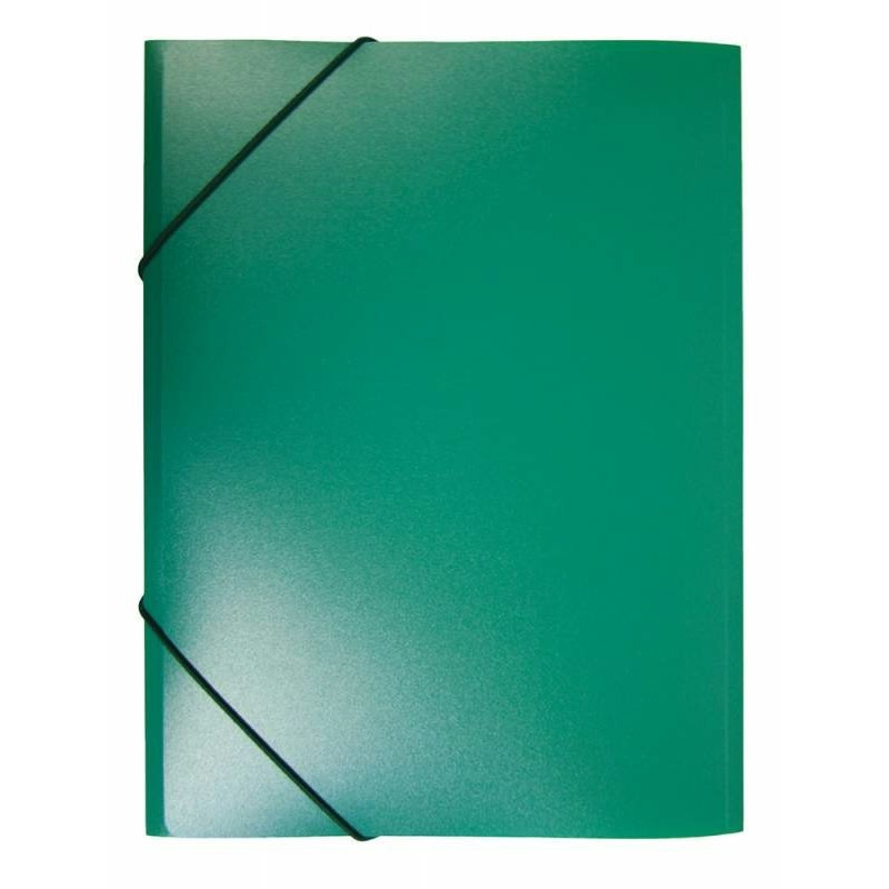 Папка на резинке пластик 0,5мм торец 30мм зеленая PR05GRN (уни)