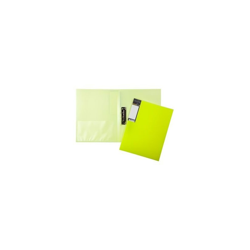 Папка с зажимом Неоново-желтая "HD" торец 14мм AC4_02036