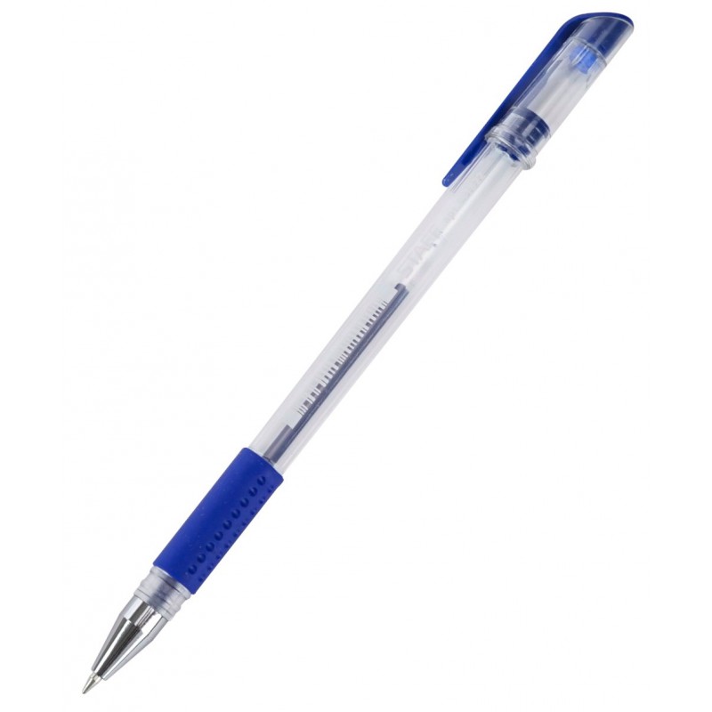 Ручка гелевая синяя 0,5мм с рез.упором SGP02 BU