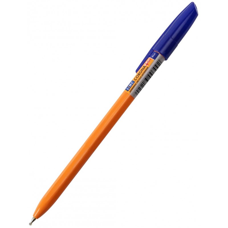 Ручка шариковая Corona Plus синяя 0,7мм оранж.корпус 3002N Y blue (уни)