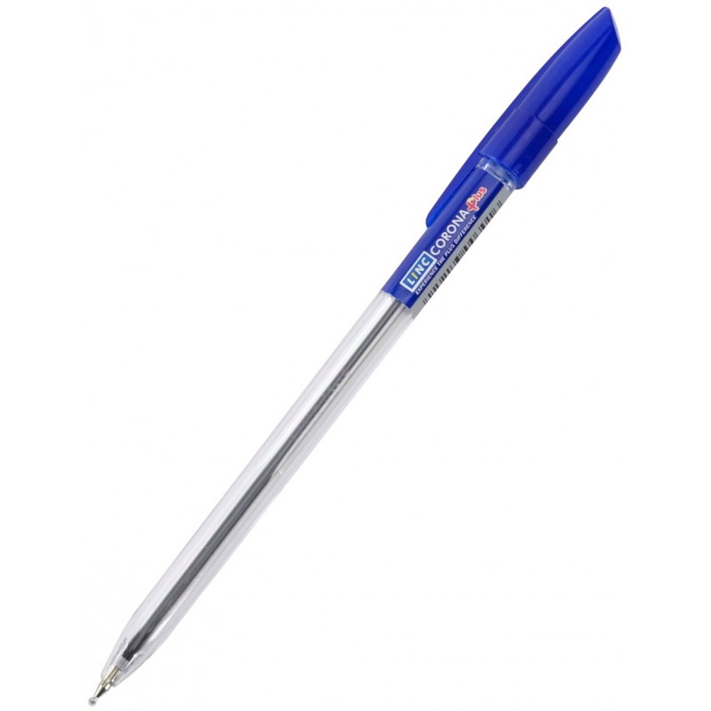 Ручка шариковая Corona Plus синяя 0,7мм прозр.корпус 3002N blue (уни)