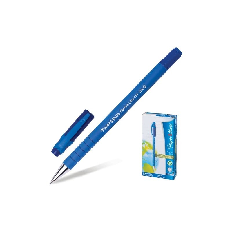 Ручка шариковая Flexgrip Ultra Capped синяя 0,8мм soft-touch корп. S0190093 (уни)