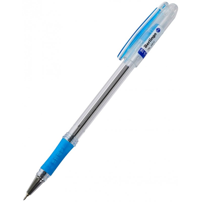 Ручка шариковая I-10 синяя 0,4мм резин.держ.игольчат.стерж. CBp_40012 (уни)