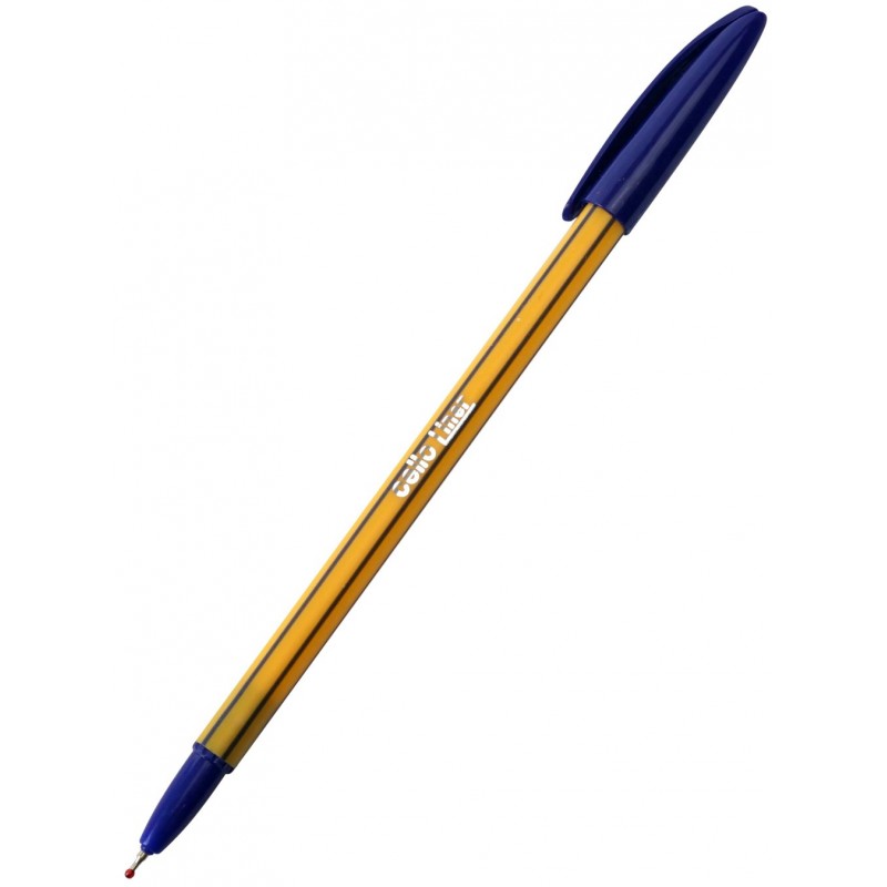 Ручка шариковая Liner 0,7мм синяя желт.корп. одноразовая (уни)