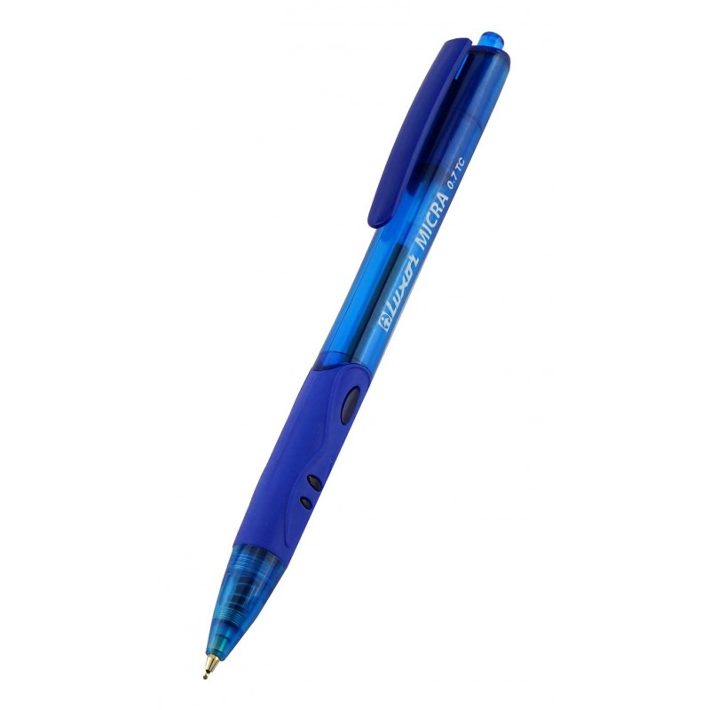 Ручка шариковая автоматическая синяя 0,7 мм "Micra" резин.держ 1782
