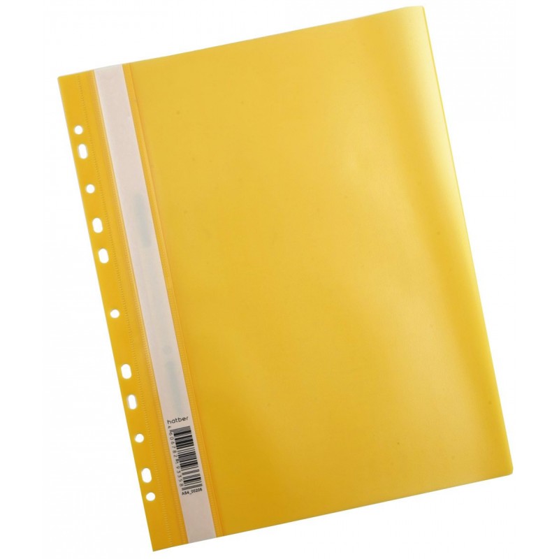 Скоросшиватель пластиковый А4 с перфор. желтая 0.14 0.18мкм AS4_00205