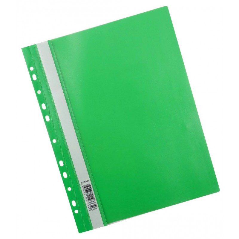 Скоросшиватель пластиковый А4 с перфор. зеленый 0.14 0.18мкм AS4_00204 (уни)