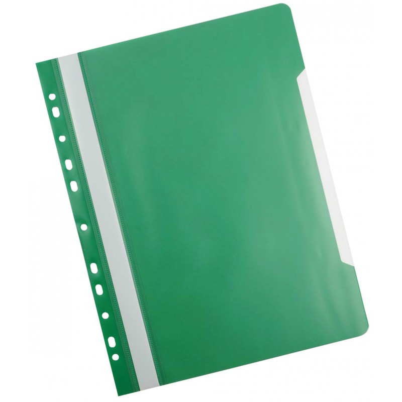Скоросшиватель пластиковый А4 с перфор. зеленый PS-P20GRN (уни)