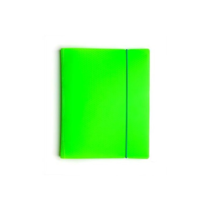 Тетрадь 80 листов в клетку Пластиковая обложка гребень Diamond неон-зеленая на резинке 80Т5Вр1гр_02034