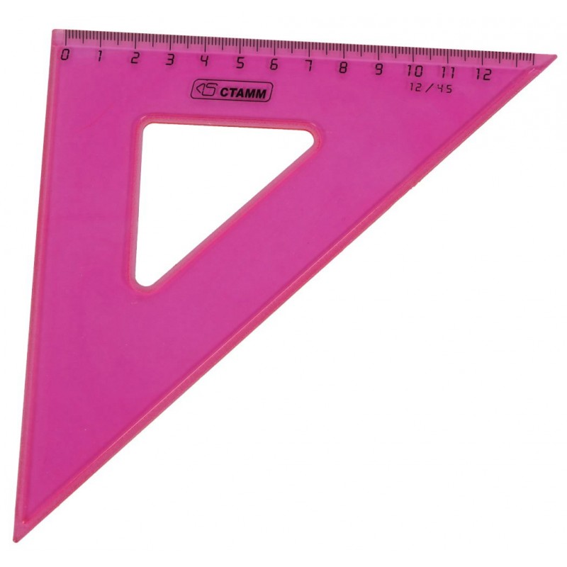 Треугольник 12см*45 пласт.прозр Neon Cristal 4 цвета ТК44