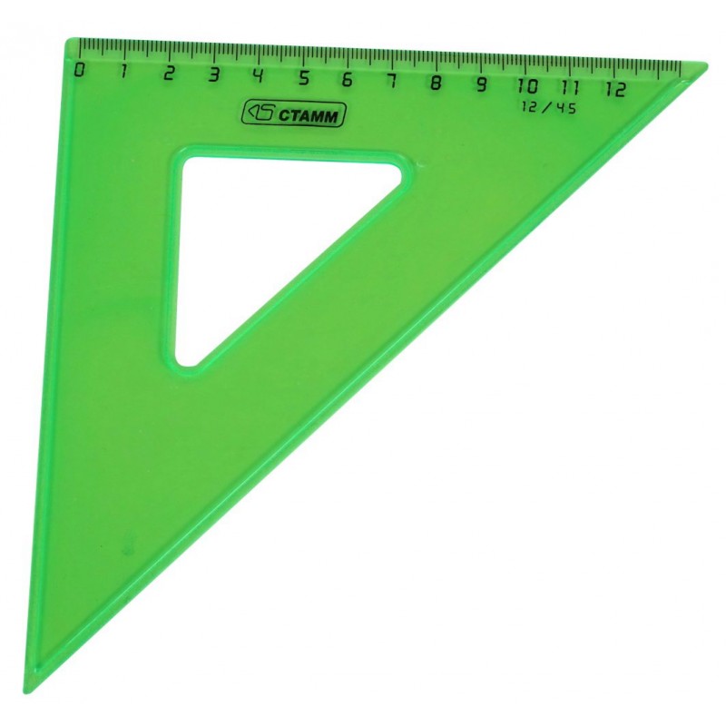 Треугольник 12см*45 пласт.прозр Neon Cristal 4 цвета ТК440