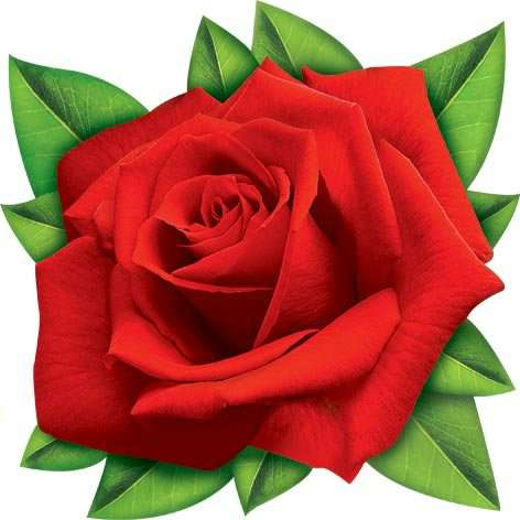 Мир открыток Украшение на скотче. Красная роза. 7-65-010