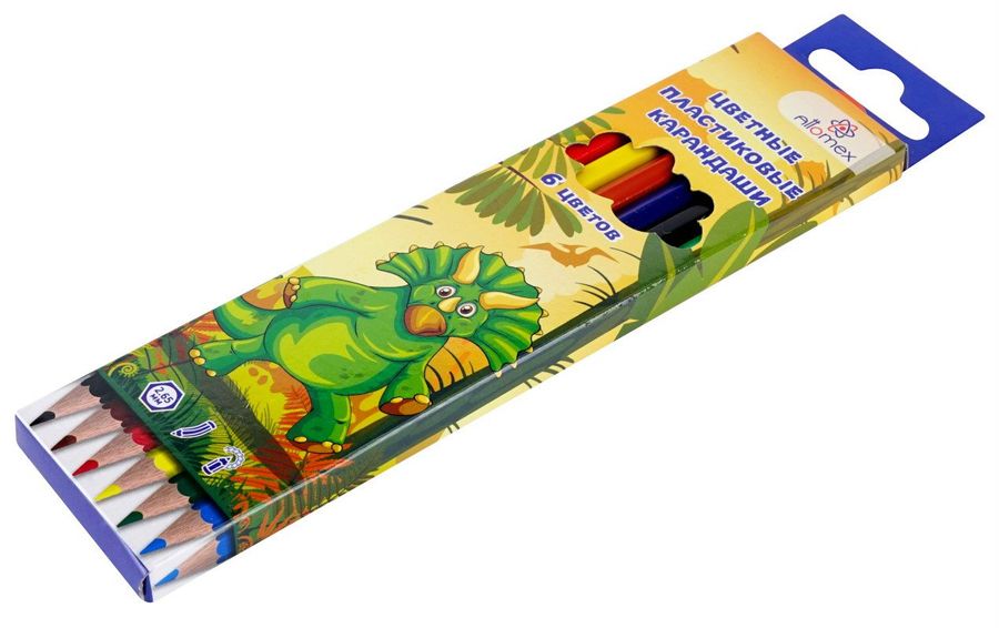 Карандаши цветные 6 цветов Сказка пластик. картонная коробка 5021610