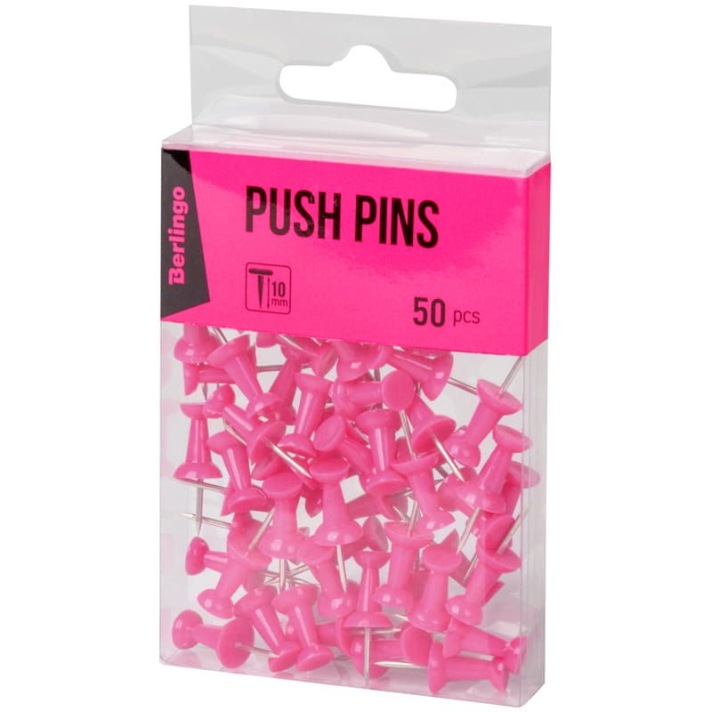 Кнопки силовые цветные 10мм 50 штук розовые пласт.уп. PN5030c