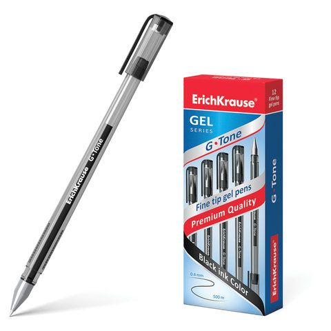 Ручка гелевая ЕК G-Tone черная 0,5мм 17810