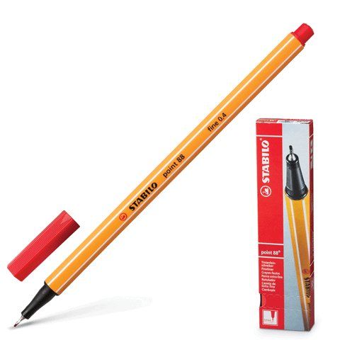 Ручка капилярная point красная 0,4мм 88 40