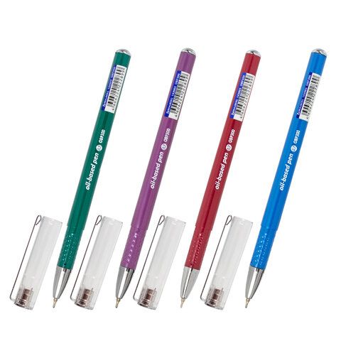 Ручка шариковая Oxet Color 0,35мм синяя Масляная основа ассорти.корп в диспл 143003 (универсальный)