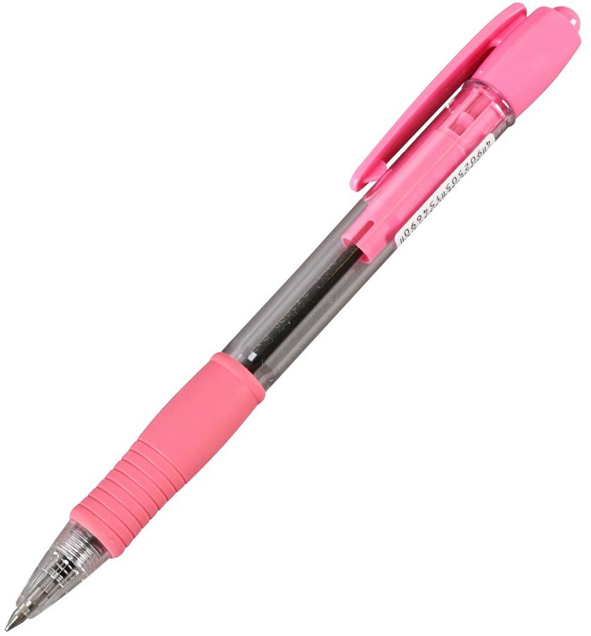 Ручка шариковая автоматическая Super Grip Fine синяя 0,7мм роз.корп.рез.дер BPGP-10R-F-P