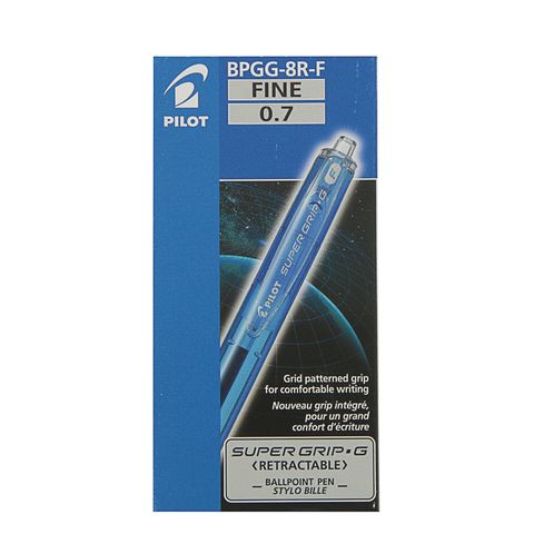 Ручка шариковая автоматическая Super Grip G синяя 0,7мм рез.держ. BPGG-8R-F-LL
