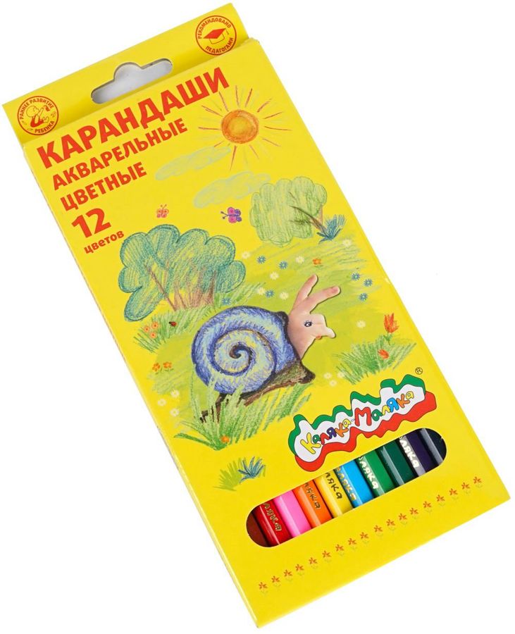 Карандаши цветные акварельные 12 цветов шестигран. КАКМ12