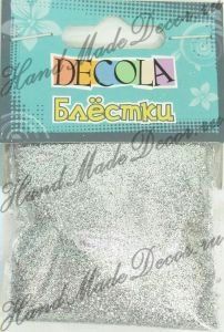 Набор для декора блестки 0,1мм серебро Decola W041-202-0,1