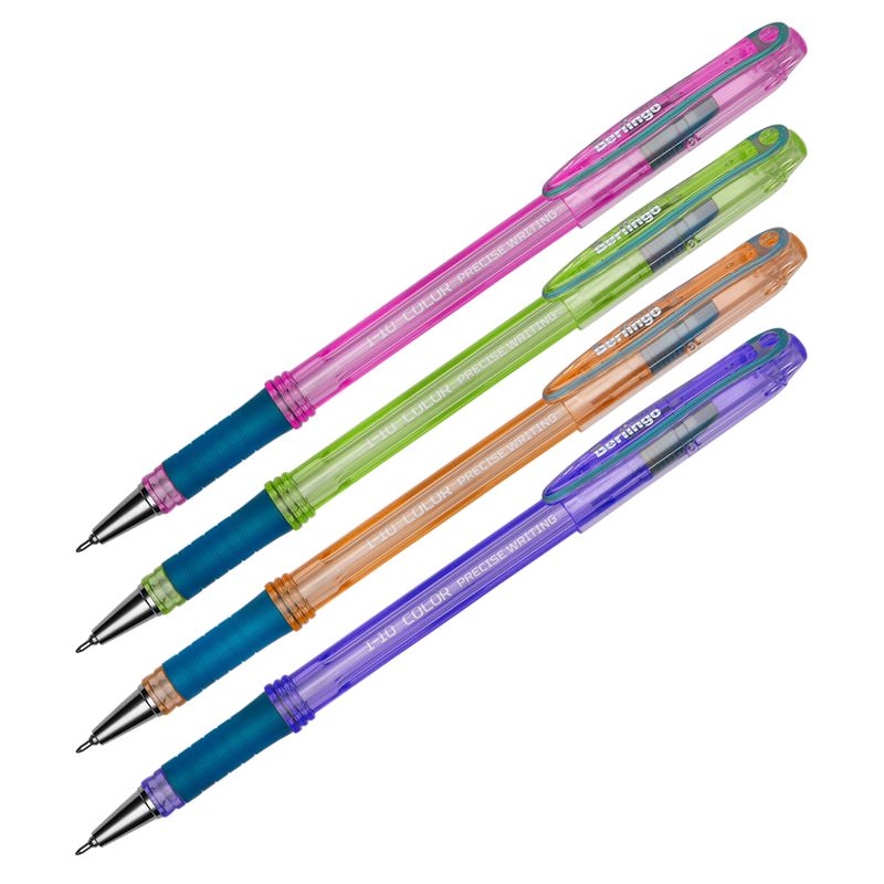 Ручка шариковая I-10 синяя 0,4мм резиновый держатель игольчатый стержень CBp_40015