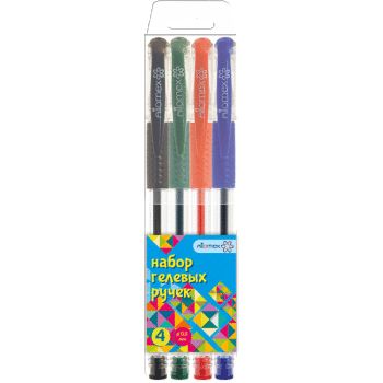 Ручка гелевая, набор 4 цвета 0,5мм 5051645