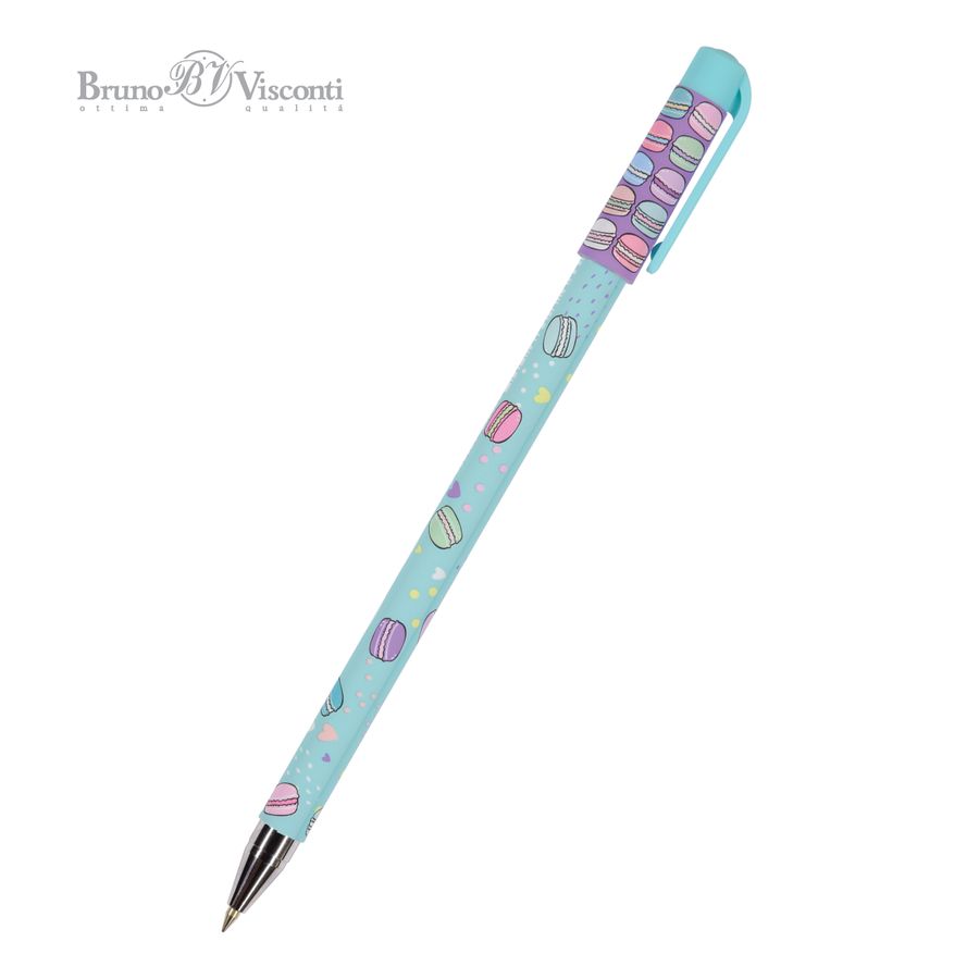 Ручка шариковая синяя HappyWrite. Макаруны 0,5мм 20-0215 51